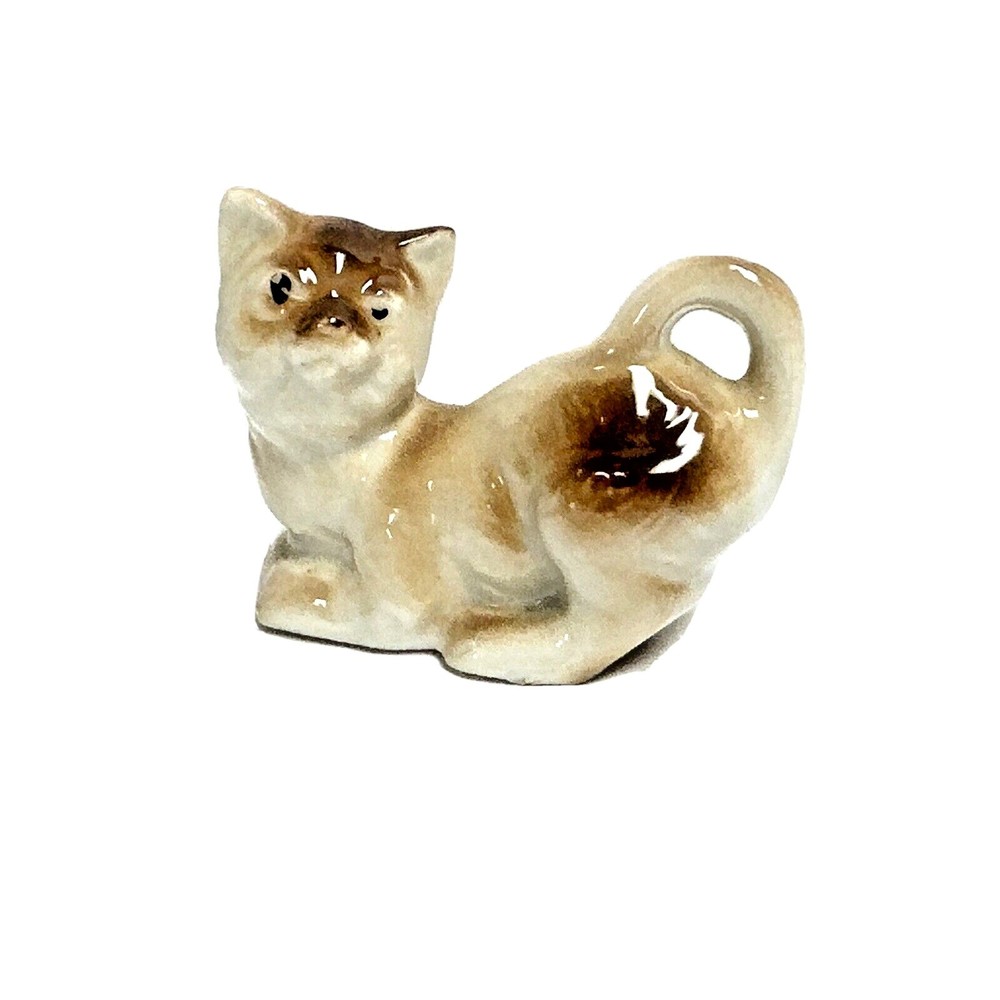 Porcelain kitty‎ cat mini trinket figurine decor 3"